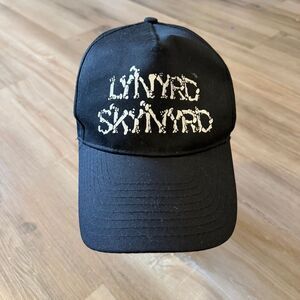Vintage Y2K Lynyrd Skynyrd Black Trucker SnapBack Hat Skeleton Bones Graphic Cap